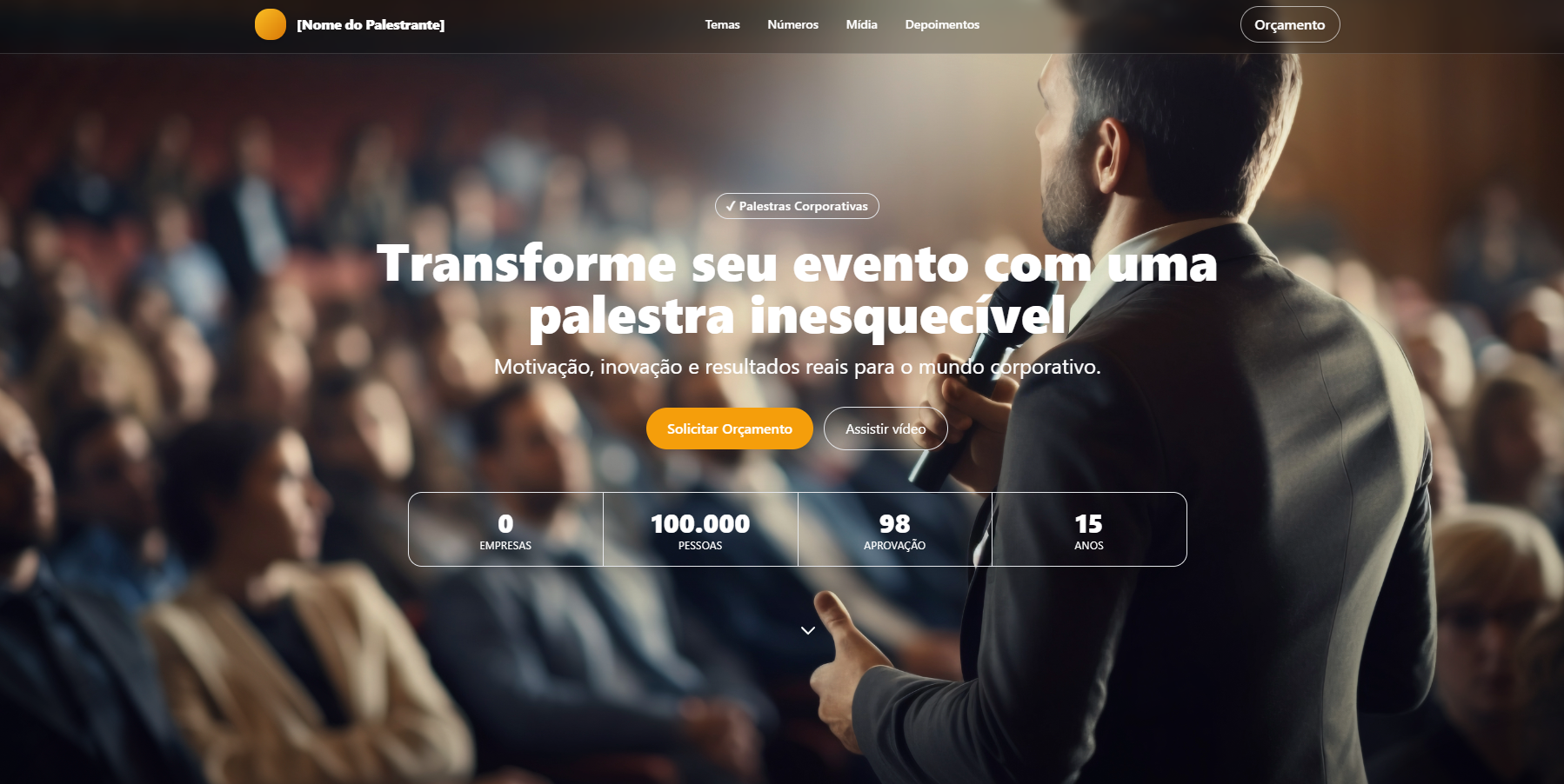 Template Palestrante de Impacto — Landing para Eventos