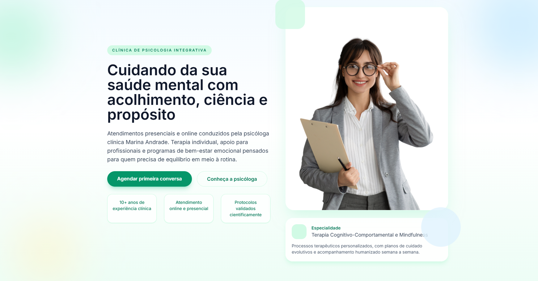 Template Clínica de Psicologia — Landing Page Profissional